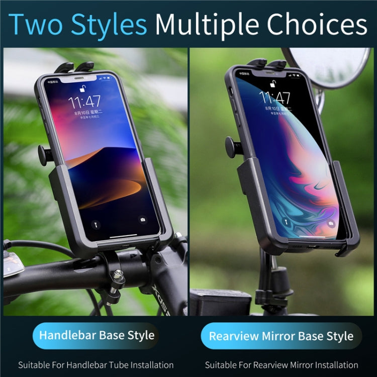 WEST BIKING  Bike Mobile Phone Holder Aluminum 360 Rotatable Electric Bike Scooter Motorcycle Phone Stand,Style: Rearview Mirror Style - Holders by WEST BIKING | Online Shopping South Africa | PMC Jewellery | Buy Now Pay Later Mobicred