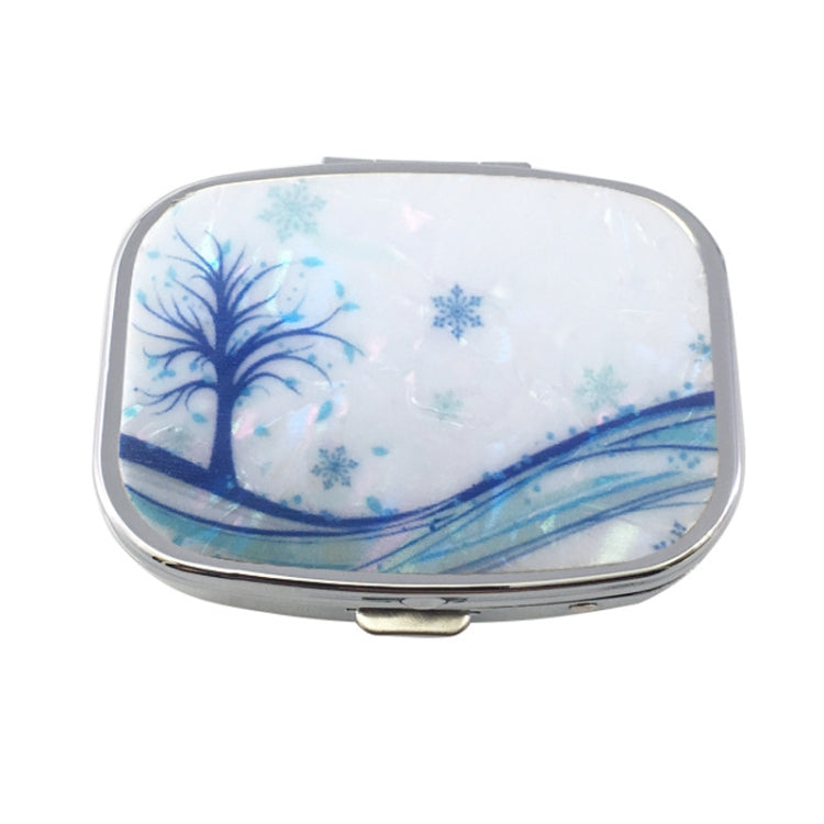 2 PCS Y10336 Two-Compartment Metal Portable Pill Box(Blue Tree) - free shipping - PMC TechLife - Order now!