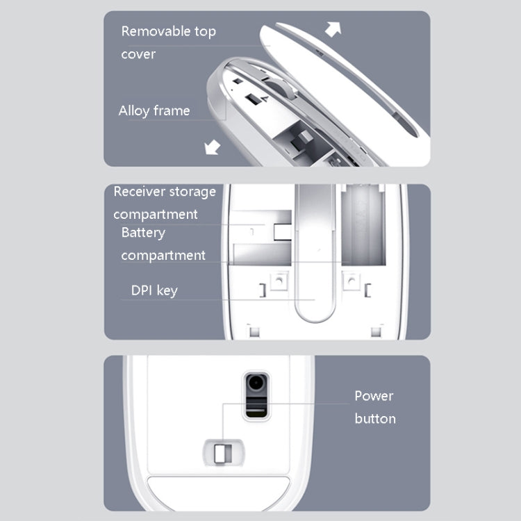 DELUX M326 4 Keys Wireless Silent Mouse Portable Laptop Mouse - Wireless Mice by DELUX | Online Shopping South Africa | PMC Jewellery | Buy Now Pay Later Mobicred