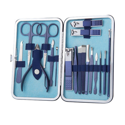 18 In 1 Stainless Steel Nail Clipper Set Nail Art Set Manicure Tools - Nail Clipper by PMC Jewellery | Online Shopping South Africa | PMC Jewellery | Buy Now Pay Later Mobicred