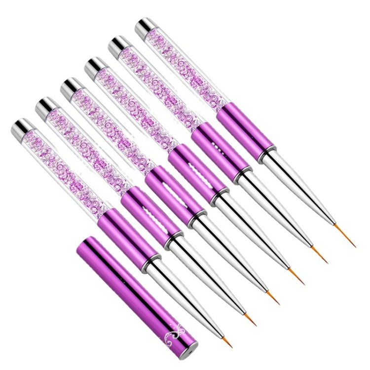 Nail Art Drawing Pen Purple Drill Rod Color Painting Flower Stripe Nail Brush With Pen Cover, Specification: 7mm - Nail Art Equipment by PMC Jewellery | Online Shopping South Africa | PMC Jewellery | Buy Now Pay Later Mobicred