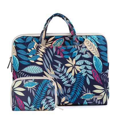 LiSEN LS-116 Simple Laptop Bag Business Laptop Liner Bag, Size: 11.6 inch(Canvas Colorful Leaves Blue) - Other by LiSEN | Online Shopping South Africa | PMC Jewellery | Buy Now Pay Later Mobicred