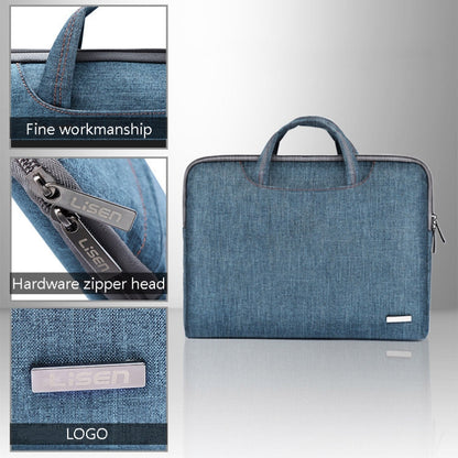 LiSEN LS-116 Simple Laptop Bag Business Laptop Liner Bag, Size: 15.6 inch(Canvas Colorful Leaves Blue) - 15.6 - 17 inch by LiSEN | Online Shopping South Africa | PMC Jewellery | Buy Now Pay Later Mobicred