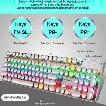 104 Keys Green Shaft RGB Luminous Keyboard Computer Game USB Wired Metal Mechanical Keyboard, Cabel Length:1.5m, Style: Double Imposition Version (Pink White) - Wired Keyboard by PMC Jewellery | Online Shopping South Africa | PMC Jewellery | Buy Now Pay Later Mobicred