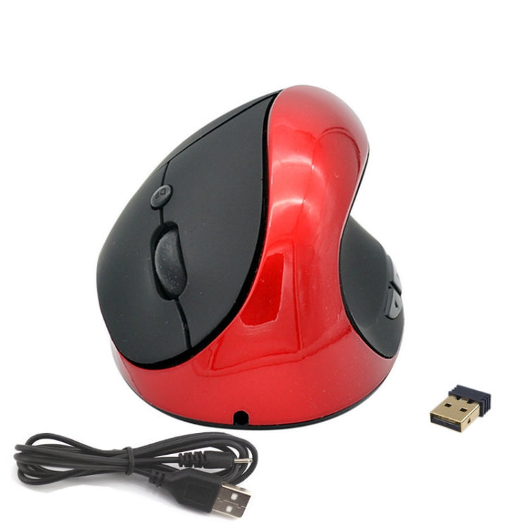 JSY-03 6 Keys Wireless Vertical Charging Mouse Ergonomic Vertical Optical Mouse(Red) - Wireless Mice by PMC Jewellery | Online Shopping South Africa | PMC Jewellery | Buy Now Pay Later Mobicred