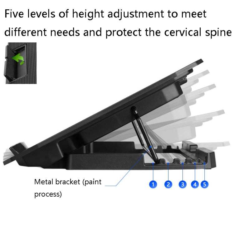 ICE COOREL N106 Laptop Base Adjustment Radiator Dual-Fan Notebook Cooling Bracket, Colour: Standard Version (Blue Light) - Cooling Pads by ICE COOREL | Online Shopping South Africa | PMC TechLife | Buy Now Pay Later Mobicred
