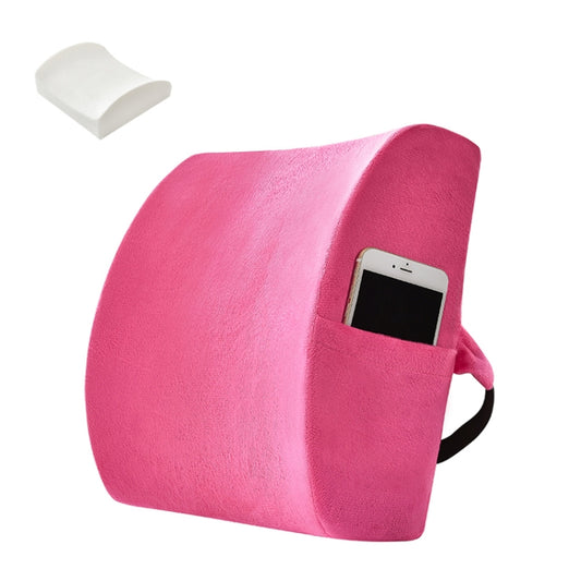 Office Waist Cushion Car Pillow With Pillow Core, Style: Memory Foam(Suede Rose Red) - Cushions & Pillows by PMC Jewellery | Online Shopping South Africa | PMC Jewellery | Buy Now Pay Later Mobicred