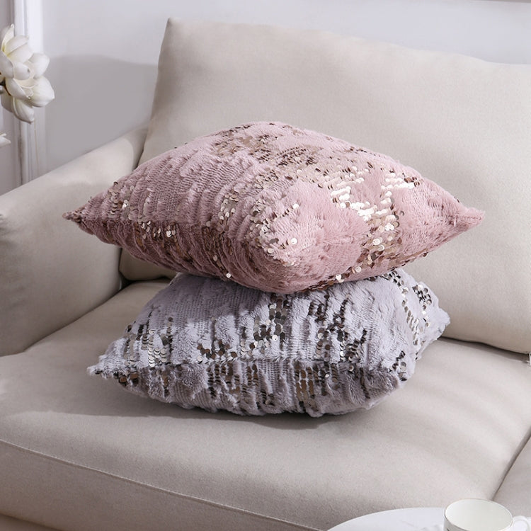 Double-sided Sequin Plush Pillowcase + Pillow Home Living Room Sofa Cushion, Specification: 40x40cm(39 Lightning Sequins Pink) - Cushions & Pillows by PMC Jewellery | Online Shopping South Africa | PMC Jewellery | Buy Now Pay Later Mobicred