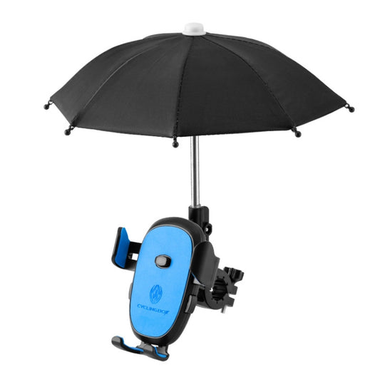 CYCLINGBOX BG-2935 Bicycle Mobile Phone Bracket With Umbrella Waterproof Navigation Electric Car Mobile Phone Frame, Style: Handlebar Installation (Blue) - Holders by CYCLINGBOX | Online Shopping South Africa | PMC Jewellery | Buy Now Pay Later Mobicred