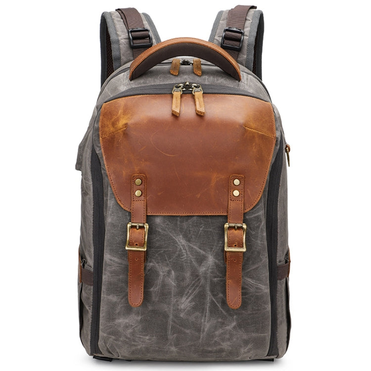 K805 Waterproof Batik Canvas Camera Backpack Outdoor Liner Shoulder Photography Bag(Grey) - Backpack by PMC TechLife | Online Shopping South Africa | PMC TechLife | Buy Now Pay Later Mobicred
