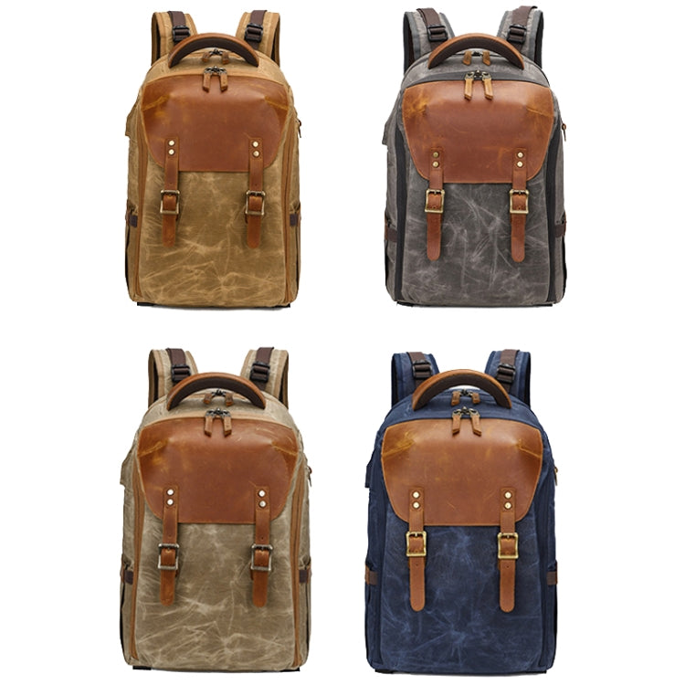 K805 Waterproof Batik Canvas Camera Backpack Outdoor Liner Shoulder Photography Bag(Soil Yellow) - Backpack by PMC TechLife | Online Shopping South Africa | PMC TechLife | Buy Now Pay Later Mobicred