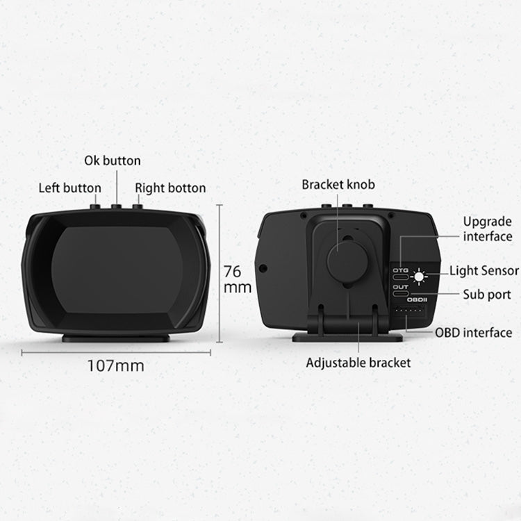 AP-5 Head-Up Display OBD GPS Slope Meter 3 System Driving Computer Modification Code Table - Head Up Display System by PMC Jewellery | Online Shopping South Africa | PMC Jewellery | Buy Now Pay Later Mobicred