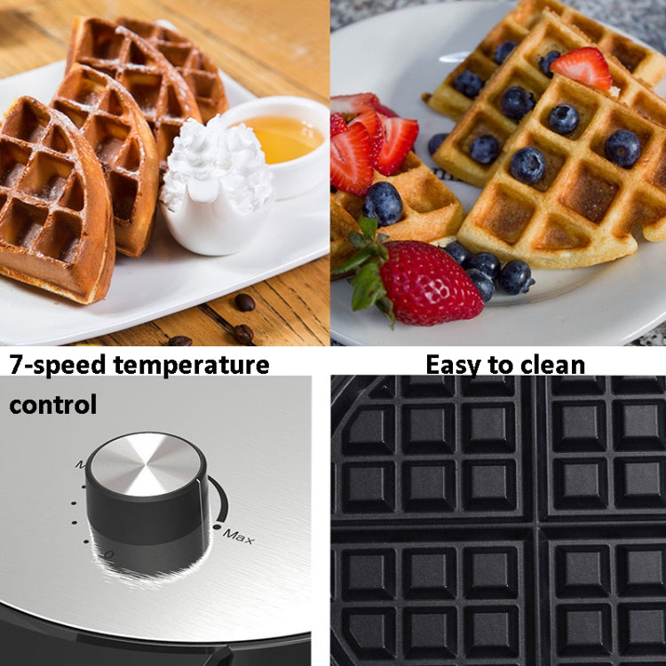 1000W Waffle Maker Breakfast Bread Maker Sandwich Maker Temperature Adjustable Electric Baking Pan(UK Plug) - free shipping - PMC TechLife - Order now!