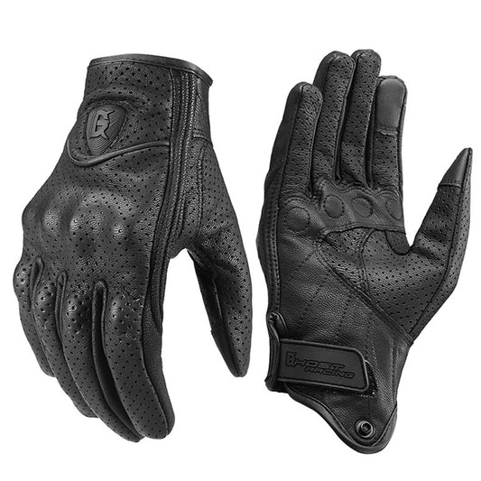 GHOST RACING GR-ST06 Breathable Touch Screen Motorcycle Riding Leather Gloves Anti-Fall Locomotive Gloves, Size: XL(Black) - Locomotive Gloves by GHOST RACING | Online Shopping South Africa | PMC Jewellery | Buy Now Pay Later Mobicred