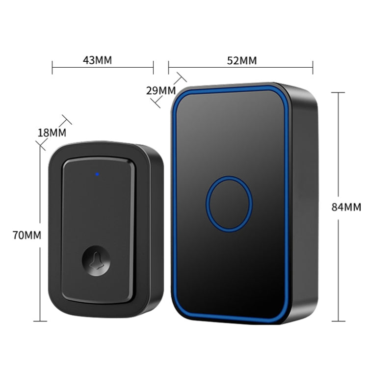 CACAZI A19 1 For 4 Wireless Music Doorbell without Battery, Plug:US Plug(Black) - free shipping - PMC TechLife - Order now!