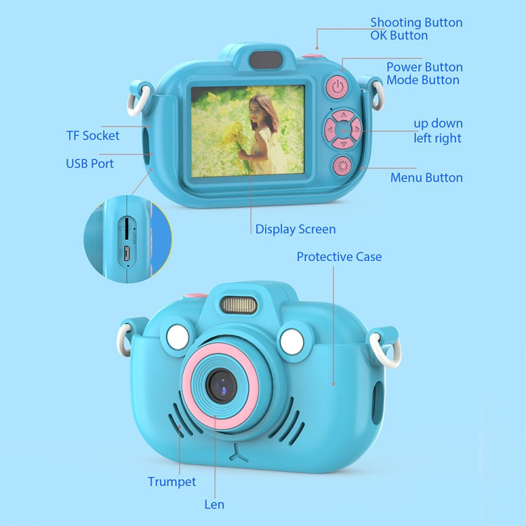 DC502 2.4-Inch 16X Zoom 2.7K Video Recording Children Digital Camera, Color: Pink + 32G(EU Plug) - Children Cameras by PMC Jewellery | Online Shopping South Africa | PMC Jewellery | Buy Now Pay Later Mobicred