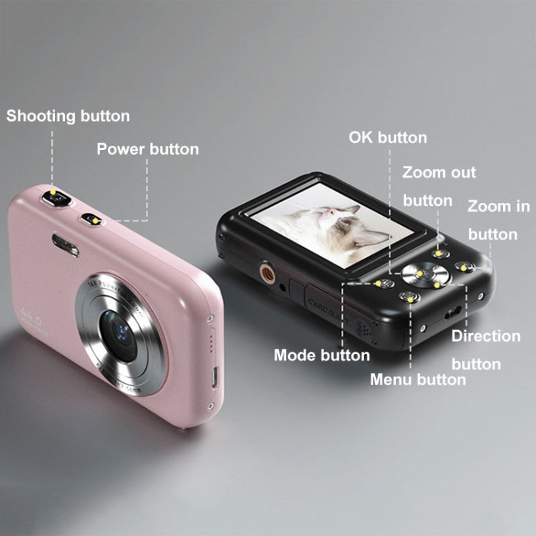 DC406L 2.4-Inch 1080P Mini HD 16X Zoom Digital Camera Home Children Camera EU Plug(Pink) - Children Cameras by PMC TechLife | Online Shopping South Africa | PMC TechLife | Buy Now Pay Later Mobicred