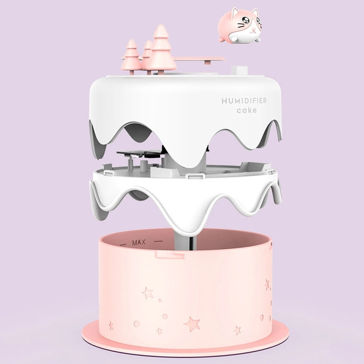 M328 Battery Type Mini Desktop Night Light Cartoon Cake Silent Spray Humidifier(White) - free shipping - PMC TechLife - Order now!