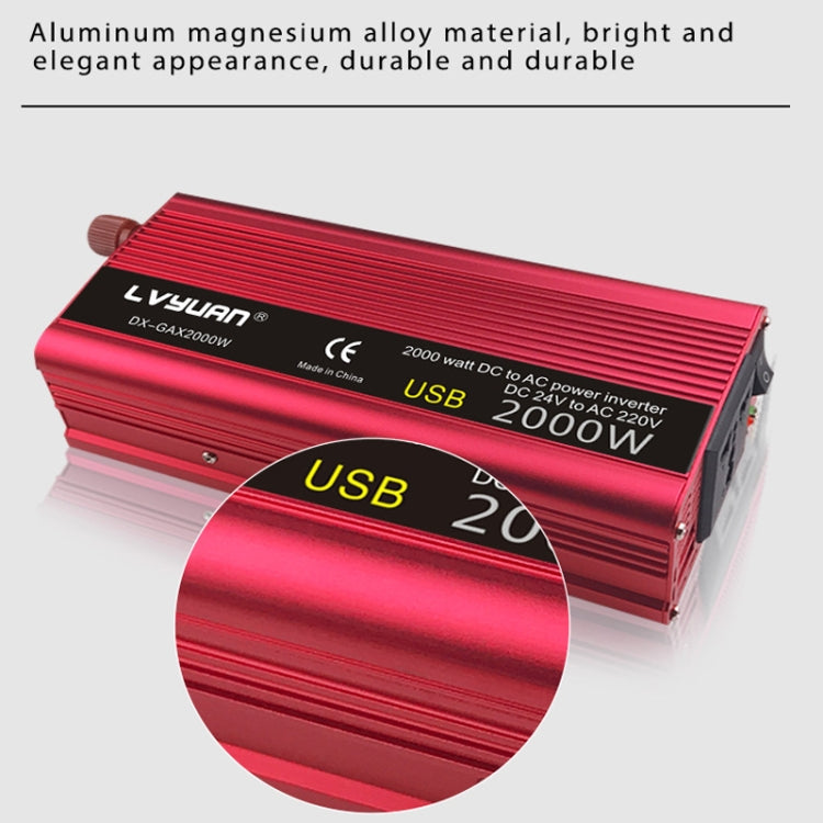 LVYUAN Car Inverter Dual USB Power Converter, Specification: 12V to 220V 2000W - Modified Square Wave by PMC TechLife | Online Shopping South Africa | PMC TechLife | Buy Now Pay Later Mobicred