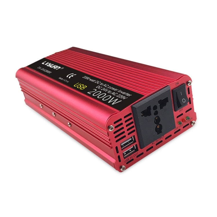 LVYUAN Car Inverter Dual USB Power Converter, Specification: 24V to 220V 2000W - Modified Square Wave by PMC TechLife | Online Shopping South Africa | PMC TechLife | Buy Now Pay Later Mobicred