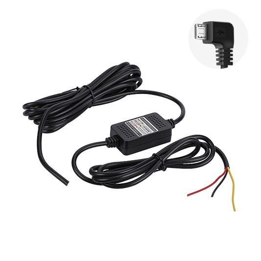 H516 Recording Step-down Line Shrinkage Video Car Charger Line Parking Monitoring Three-Core Power Cord, Model: Without Fuse(Micro Left Elbow) - Cables & Connectors by PMC Jewellery | Online Shopping South Africa | PMC Jewellery | Buy Now Pay Later Mobicred