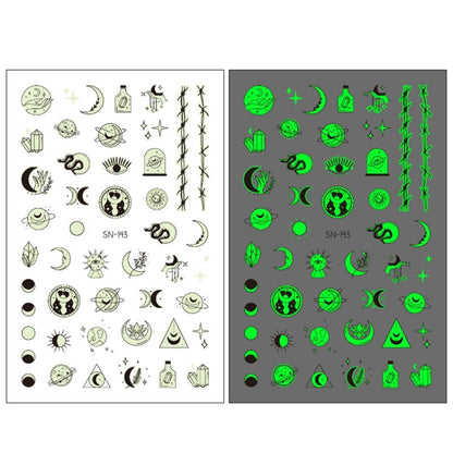 10 PCS Waterproof Sweat Proof Environmental Luminous DIY Nail Stickers(SN-143) - Nail Stickers by PMC Jewellery | Online Shopping South Africa | PMC Jewellery | Buy Now Pay Later Mobicred