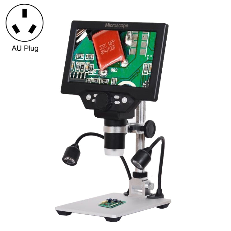 G1200D 7 Inch LCD Screen 1200X Portable Electronic Digital Desktop Stand Microscope(AU Plug With Battery) - Digital Microscope by PMC Jewellery | Online Shopping South Africa | PMC Jewellery | Buy Now Pay Later Mobicred