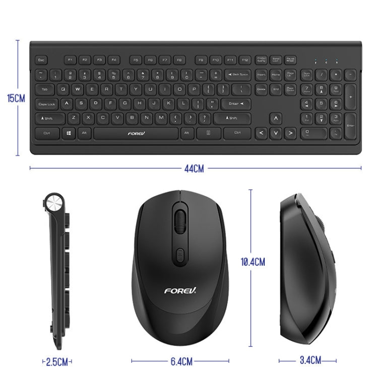 FOREV FV-W306 Wireless Keyboard and Mouse Set(Black) - Wireless Keyboard by FOREV | Online Shopping South Africa | PMC Jewellery | Buy Now Pay Later Mobicred