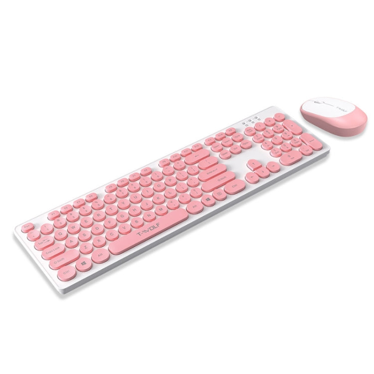 T-WOLF TF770 Mechanical Feel Wireless Gaming Keyboard And Mouse Set(Pink) - Wireless Mice by T-WOLF | Online Shopping South Africa | PMC Jewellery | Buy Now Pay Later Mobicred