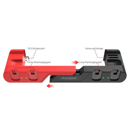 DOBE TNS-0122 4 In 1 Gamepad Charging Dock For Switch OLED(Red Black) - Charger & Power by DOBE | Online Shopping South Africa | PMC Jewellery | Buy Now Pay Later Mobicred