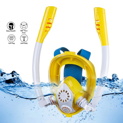 Kids Double Tube Full Dry Silicone Diving  Snorkeling Mask Swimming Glasses, Size: XS(White Yellow) - Diving Mask by PMC Jewellery | Online Shopping South Africa | PMC Jewellery | Buy Now Pay Later Mobicred