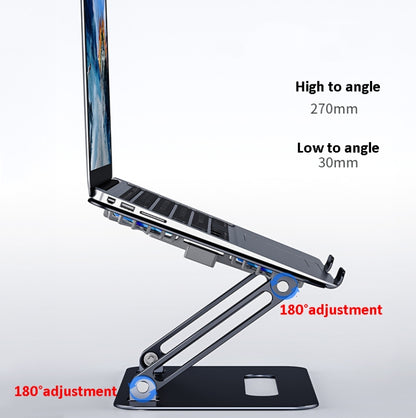 BONERUY P43F Aluminum Alloy Folding Computer Stand Notebook Cooling Stand, Colour: Silver with Type-C Cable - Cooling Pads by BONERUY | Online Shopping South Africa | PMC Jewellery | Buy Now Pay Later Mobicred