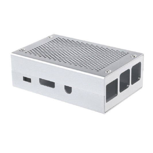 Aluminum Alloy Shell Grid Cooling Box For Raspberry Pi 3 Model B Pi 2/B + Silver - Raspberry Pi Accessories by PMC Jewellery | Online Shopping South Africa | PMC Jewellery | Buy Now Pay Later Mobicred