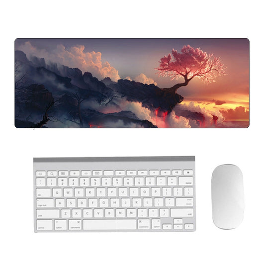 Hand-Painted Fantasy Pattern Mouse Pad, Size: 400 x 900 x 4mm Seaming(5 Volcanic Tree) - Mouse Pads by PMC Jewellery | Online Shopping South Africa | PMC Jewellery | Buy Now Pay Later Mobicred