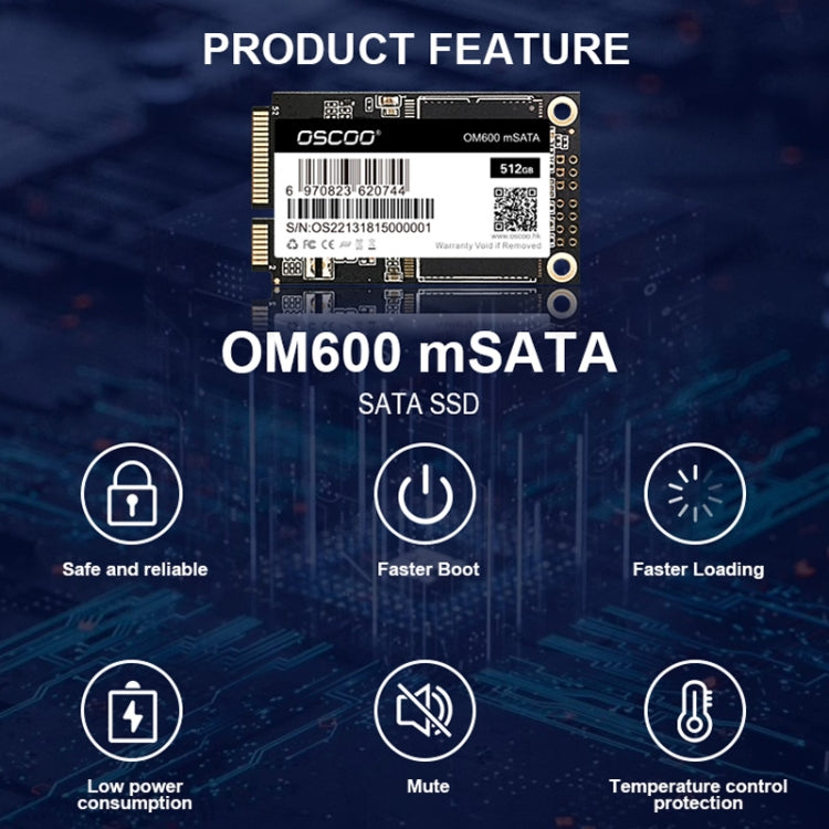 OSCOO OM600 MSATA Computer Solid State Drive, Capacity: 128GB - Solid State Drives by OSCOO | Online Shopping South Africa | PMC Jewellery | Buy Now Pay Later Mobicred