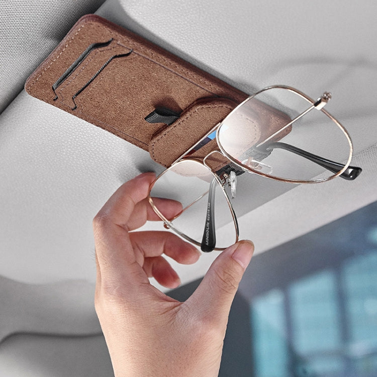 2 PCS/Set Multifunctional Glasses Clip For Car Sun Visor(Black + Brown) - Sunglasses & Glasses Clips by PMC Jewellery | Online Shopping South Africa | PMC Jewellery | Buy Now Pay Later Mobicred