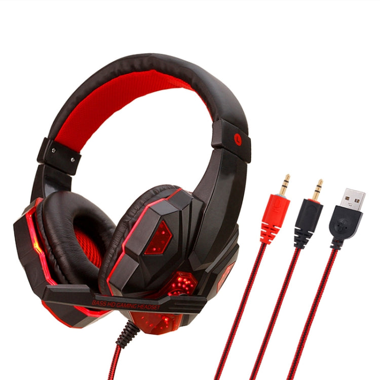 Soyto SY830 Computer Games Luminous Wired Headset, Color: For PC (Black Red) - Multimedia Headset by Soyto | Online Shopping South Africa | PMC Jewellery | Buy Now Pay Later Mobicred