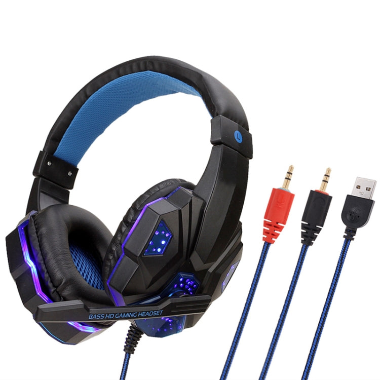 Soyto SY830 Computer Games Luminous Wired Headset, Color: For PC (Black Blue) - Multimedia Headset by Soyto | Online Shopping South Africa | PMC Jewellery | Buy Now Pay Later Mobicred