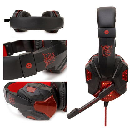 Soyto SY830 Computer Games Luminous Wired Headset, Color: For PS4 (Black Red) - Multimedia Headset by Soyto | Online Shopping South Africa | PMC Jewellery | Buy Now Pay Later Mobicred