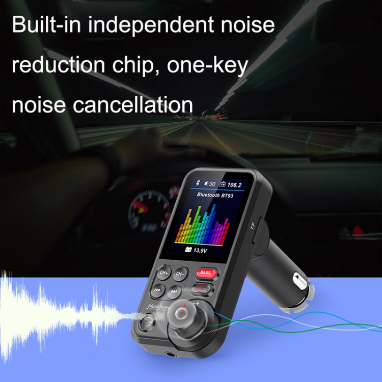 BT93 Color Screen Car MP3 Bluetooth Player(Black) - Bluetooth Car Kits by PMC Jewellery | Online Shopping South Africa | PMC Jewellery | Buy Now Pay Later Mobicred