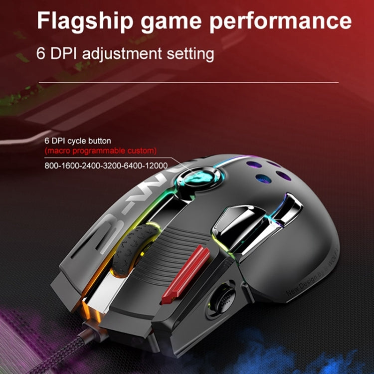 ZIYOU LANG M2 11 Keys 1200DPI Game Drive Free Macro Definition Wired Mouse, Cable Length: 1.7m(Orange Red) - Wired Mice by ZIYOU LANG | Online Shopping South Africa | PMC Jewellery | Buy Now Pay Later Mobicred