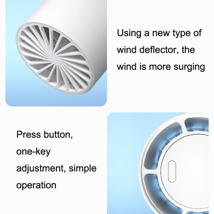 N1 Mini Portable USB Leafless Hanging Neck Fan(White) - Electric Fans by PMC TechLife | Online Shopping South Africa | PMC TechLife | Buy Now Pay Later Mobicred