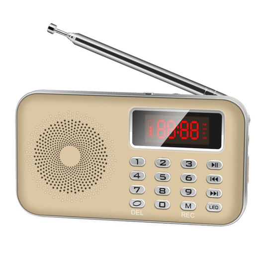 Y-619  FM/AM Mini Radio MP3 Rechargeable Music Player Support TF/SD Card with LED Display(Gold) - Radio Player by PMC Jewellery | Online Shopping South Africa | PMC Jewellery | Buy Now Pay Later Mobicred