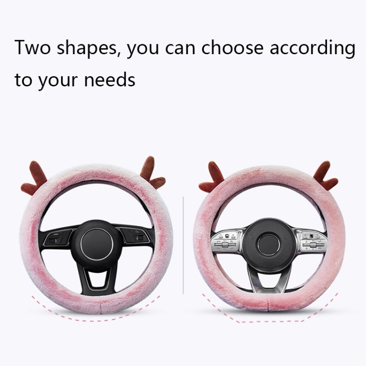 Antler Thick Plush Steering Wheel Cover, Style: O Type (Camel) - Steering Wheel Accessories by PMC TechLife | Online Shopping South Africa | PMC TechLife | Buy Now Pay Later Mobicred
