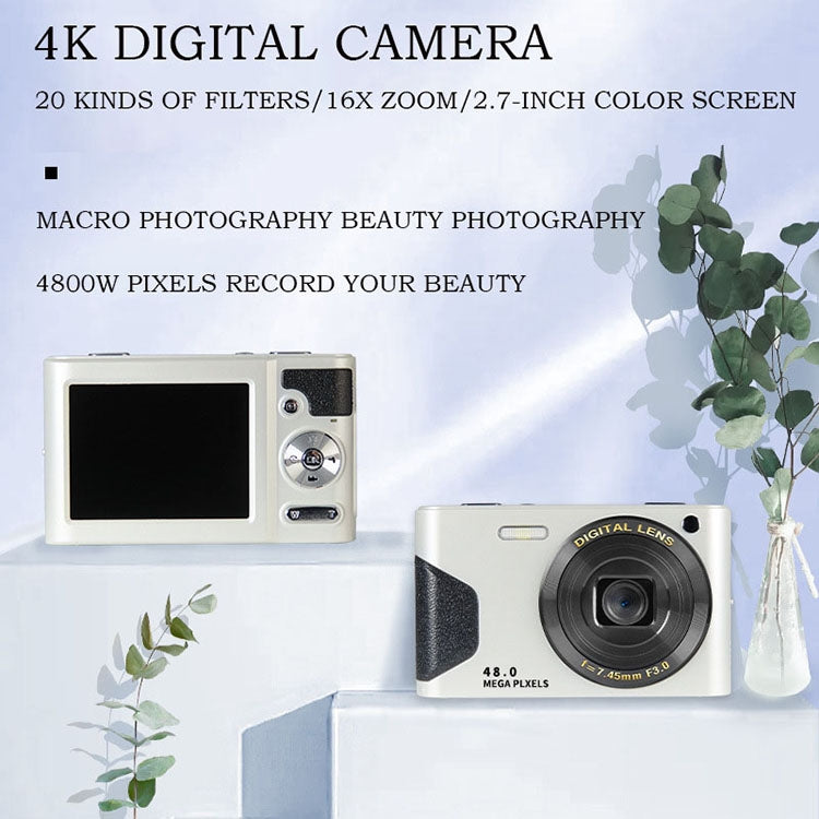 C8 4K  2.7-inch LCD Screen HD Digital Camera Retro Camera,Version: 30W Standard Version  White - Video Cameras by PMC TechLife | Online Shopping South Africa | PMC TechLife | Buy Now Pay Later Mobicred