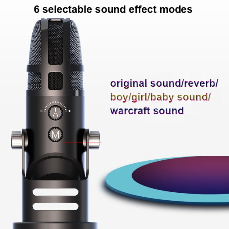 M9 RGB Condenser Microphone Built-in Sound Card,Style: Computer+Type-C - Microphone by PMC Jewellery | Online Shopping South Africa | PMC Jewellery | Buy Now Pay Later Mobicred