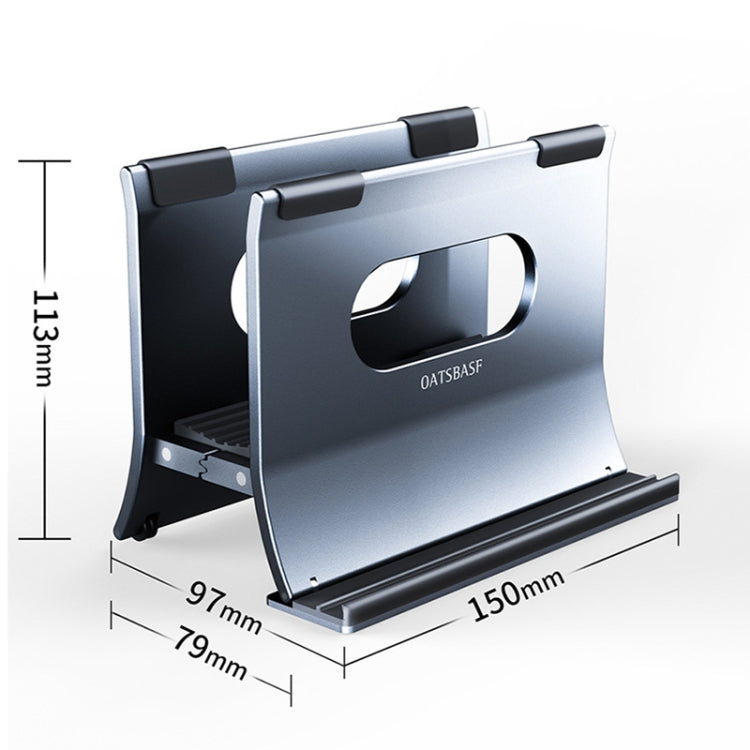 Oatsbasf 03880 H-type Alloy Laptop Gravity Automatic Storage Rack(Grey) - free shipping - PMC Jewellery - Order now!