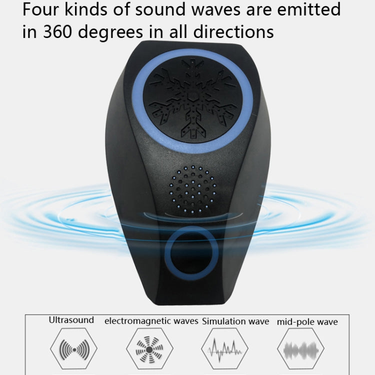 Snowflake Ultrasonic Mosquito Repellent Mouse Repellent, Specification: EU Plug(Black) - Repellents by PMC TechLife | Online Shopping South Africa | PMC TechLife | Buy Now Pay Later Mobicred