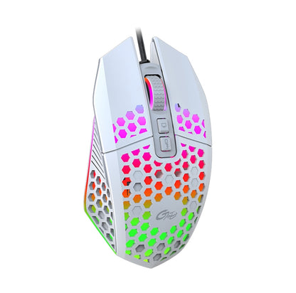 FMOUSE  X801 8 Keys 1600DPI Hollow Luminous Gaming  Office Mouse,Style: White Wired - Wireless Mice by FMOUSE | Online Shopping South Africa | PMC Jewellery | Buy Now Pay Later Mobicred