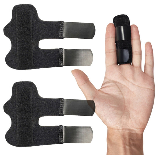 2 PCS Basketball Sprain Protection Fixed Splint Finger Cover(Black) - Sports Safety by PMC Jewellery | Online Shopping South Africa | PMC Jewellery | Buy Now Pay Later Mobicred